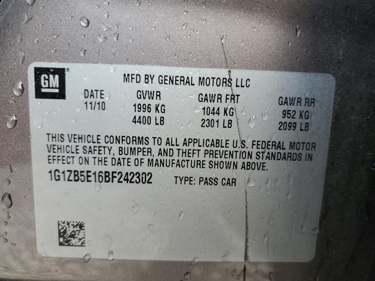 2011 CHEVROLET MALIBU