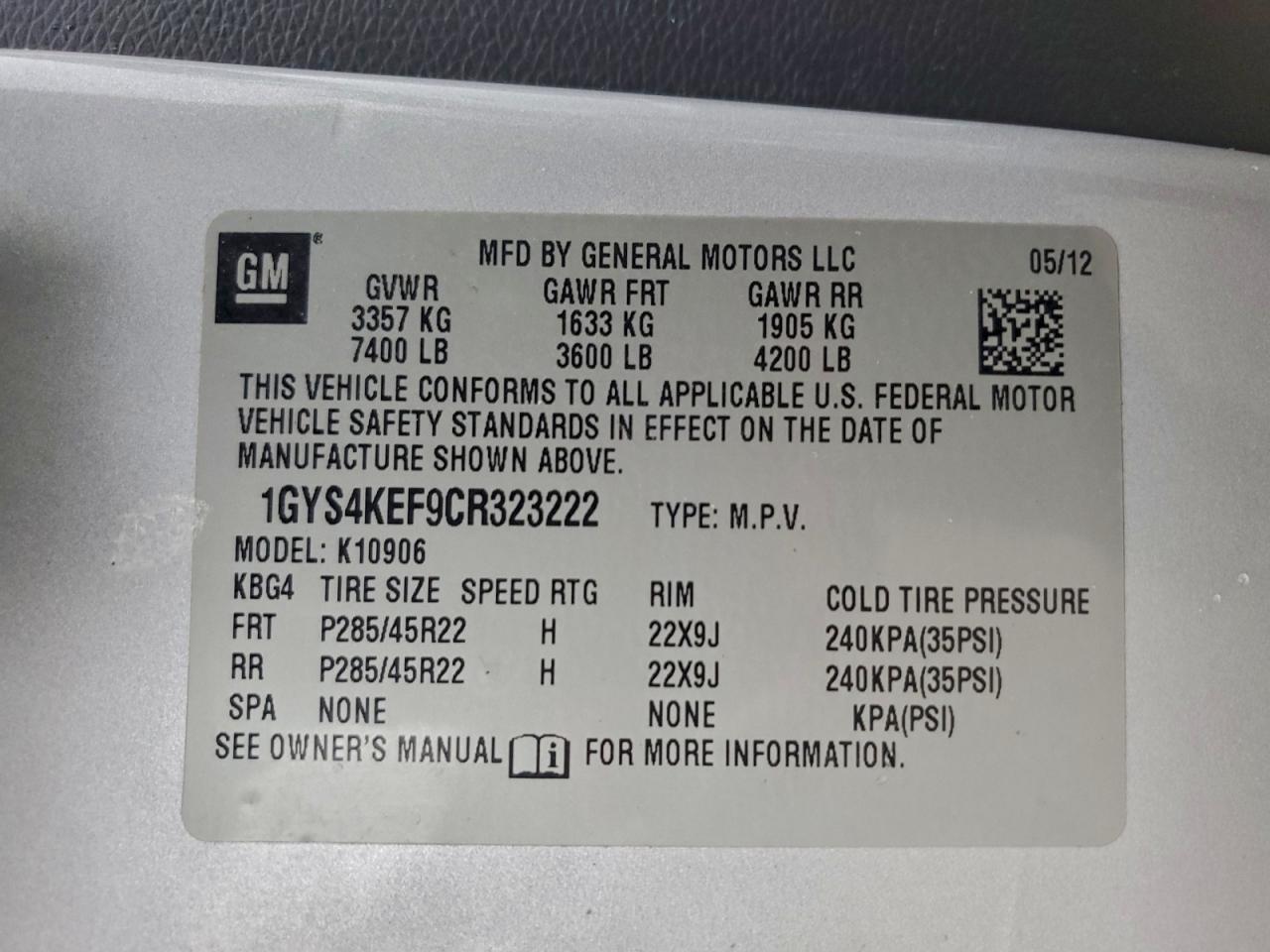 2012 CADILLAC Escalade ESV