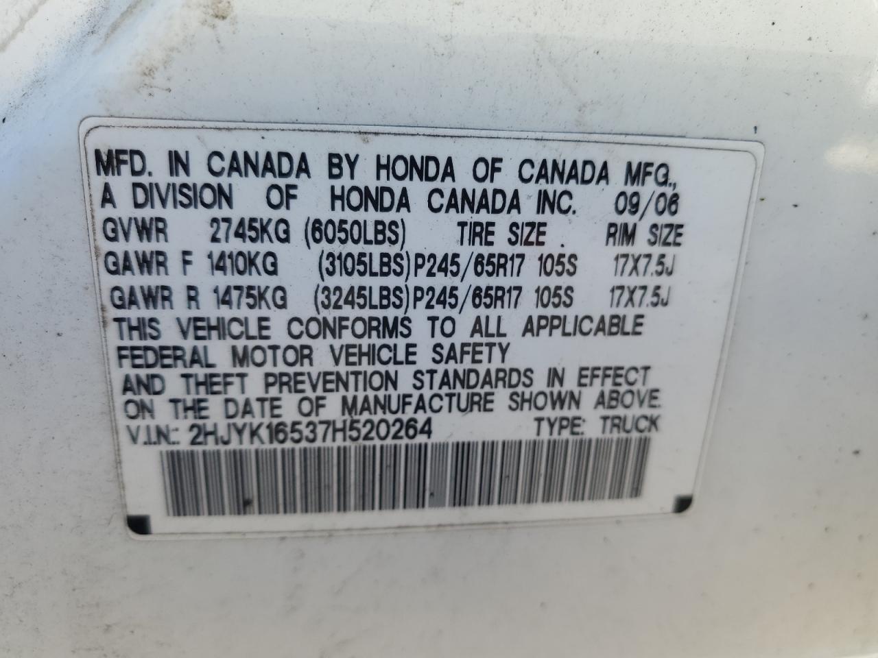 2007 HONDA Ridgeline