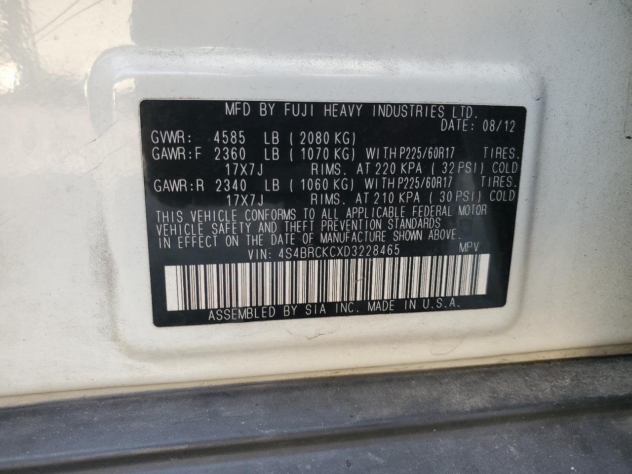 2013 SUBARU Outback
