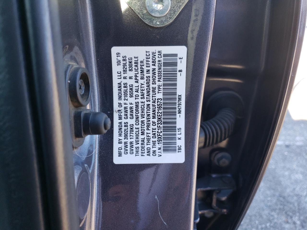 2019 HONDA CIVIC