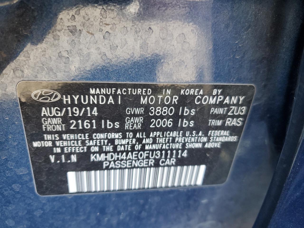 2015 HYUNDAI ELANTRA