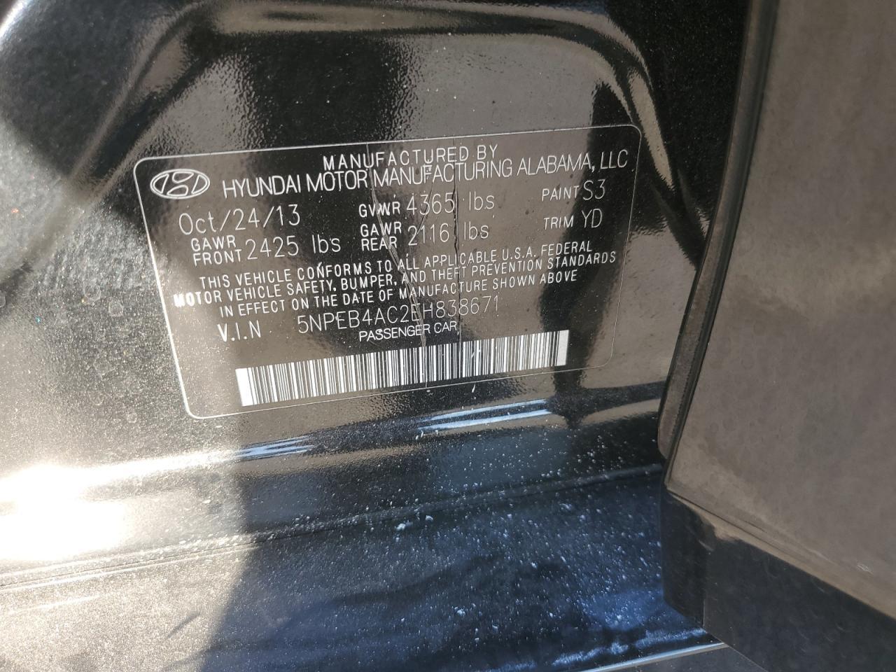 2014 HYUNDAI SONATA