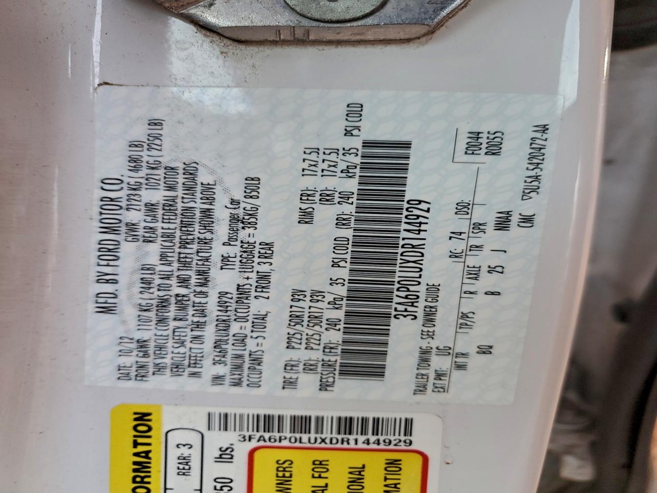 2013 FORD FUSION