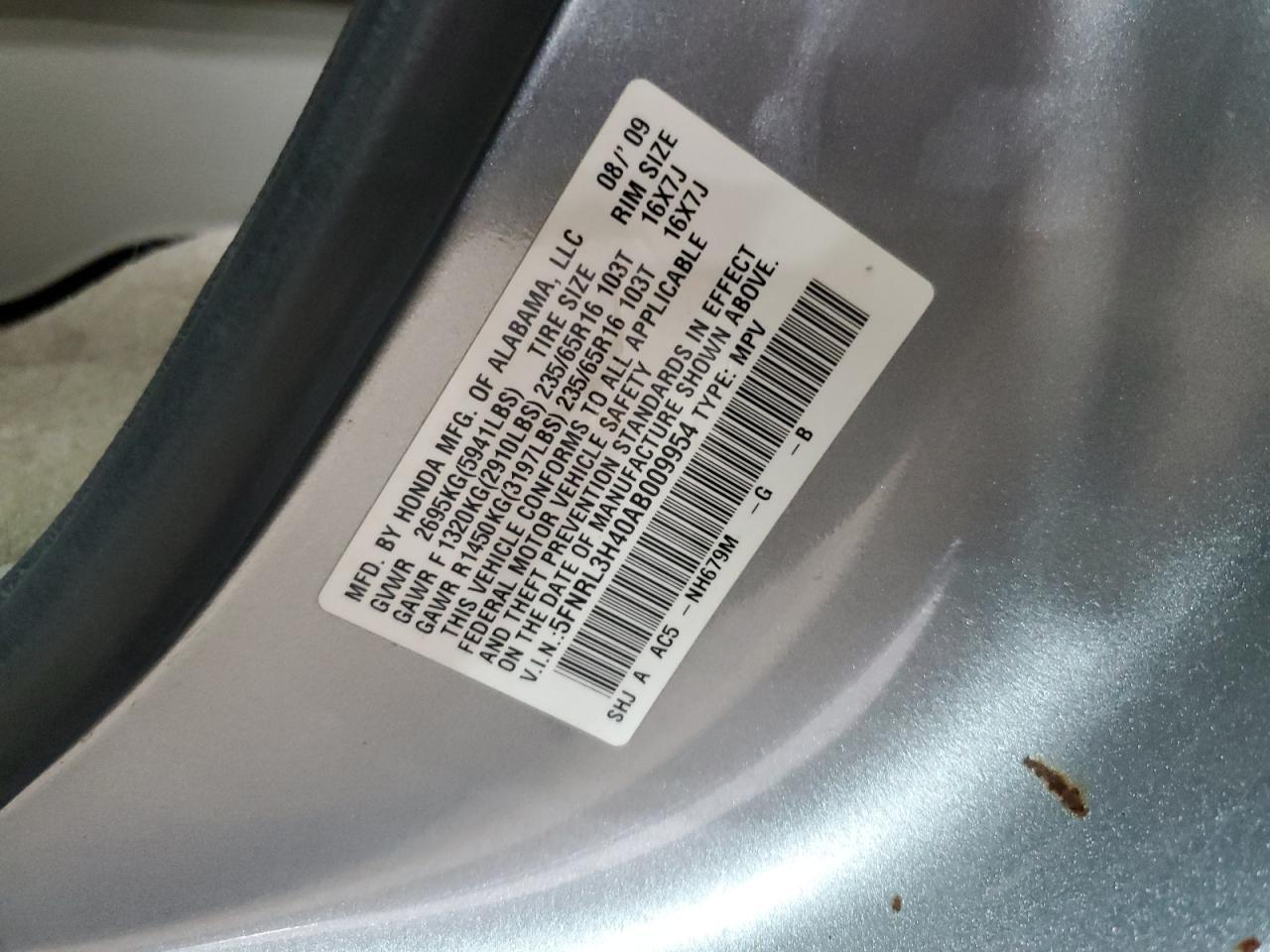 2010 HONDA ODYSSEY