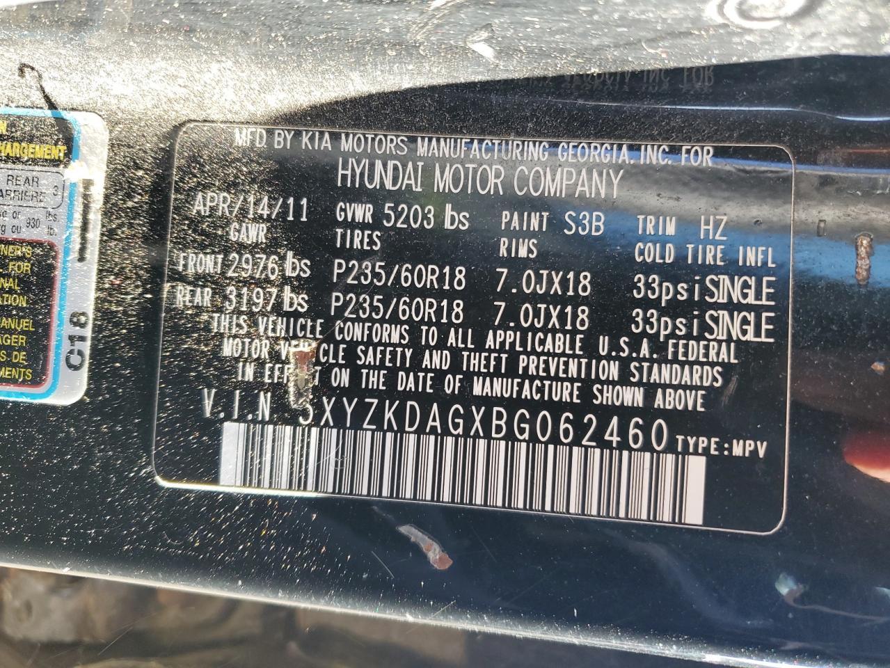 2011 HYUNDAI SANTA FE