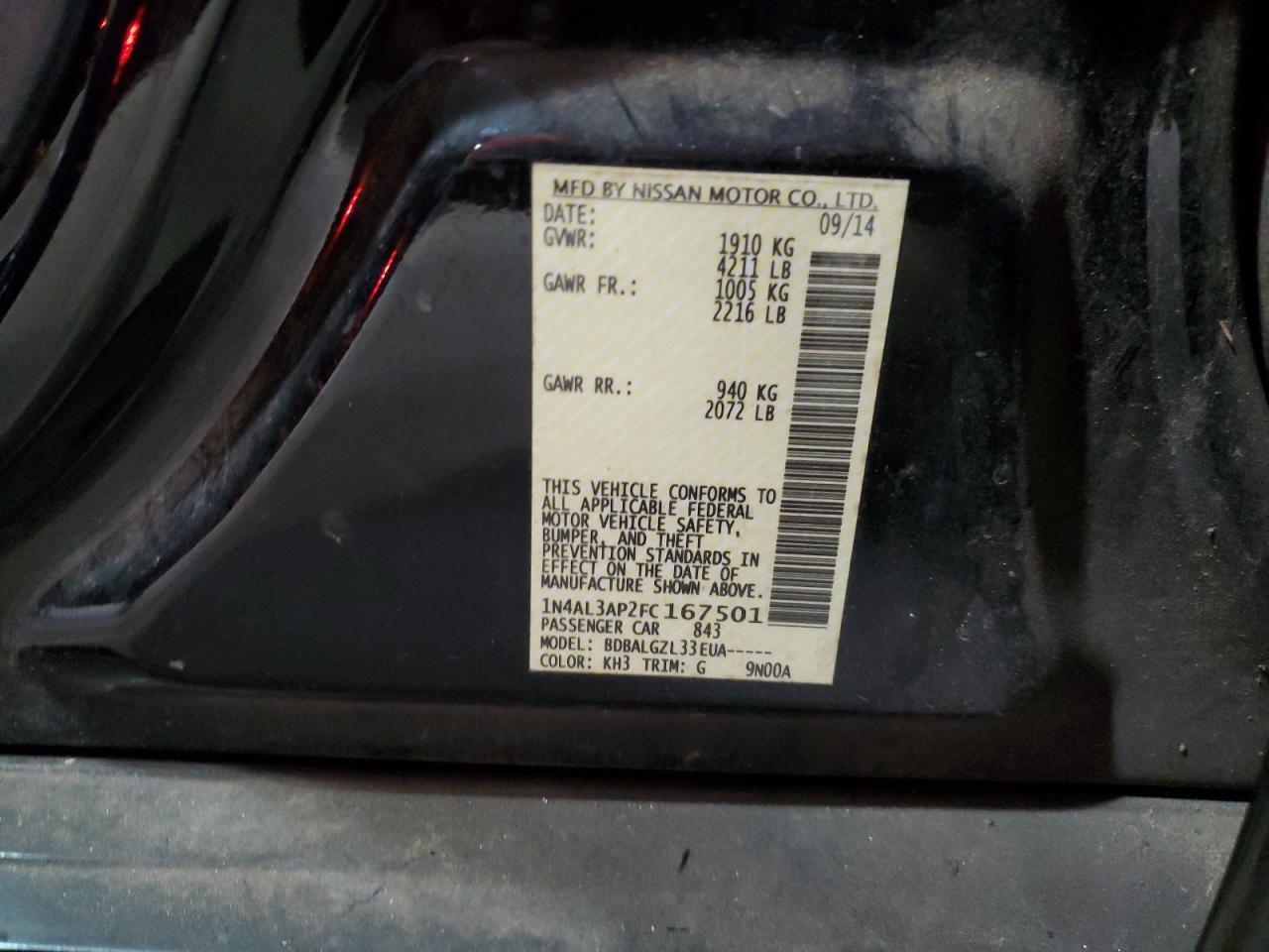 2015 NISSAN ALTIMA