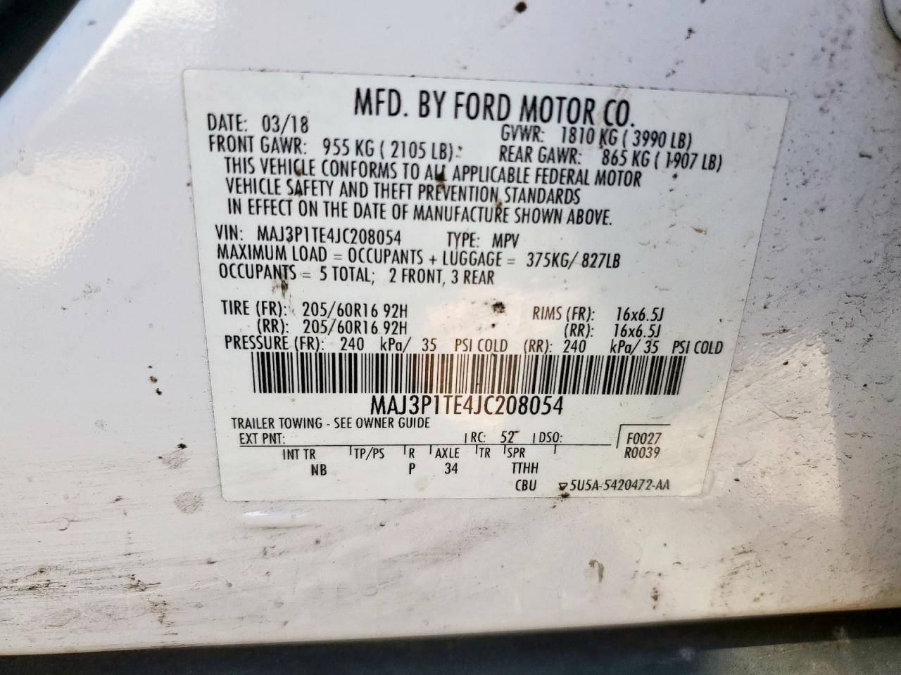 2018 FORD EcoSport