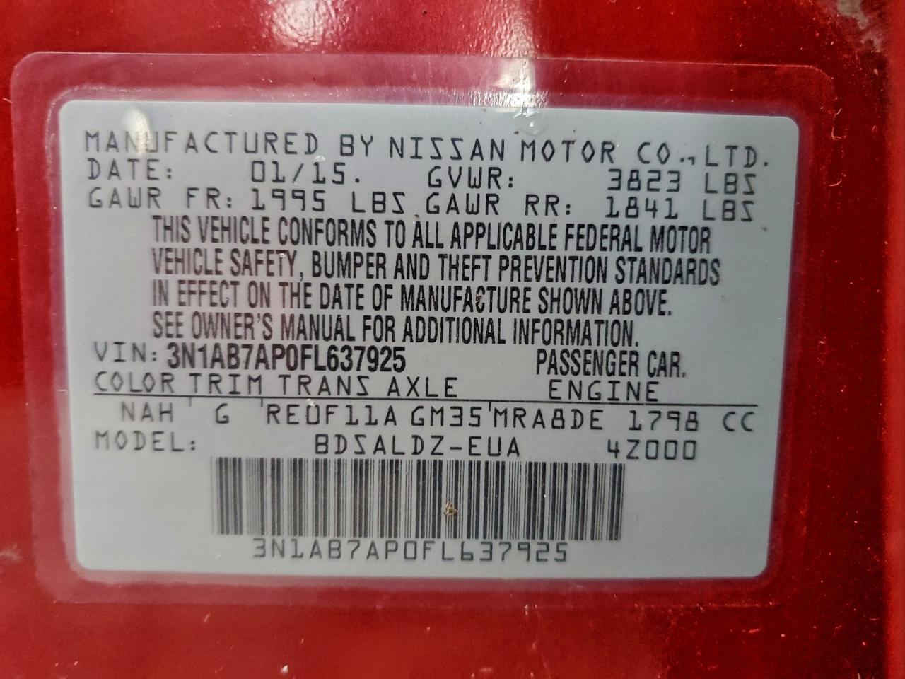 2015 NISSAN SENTRA