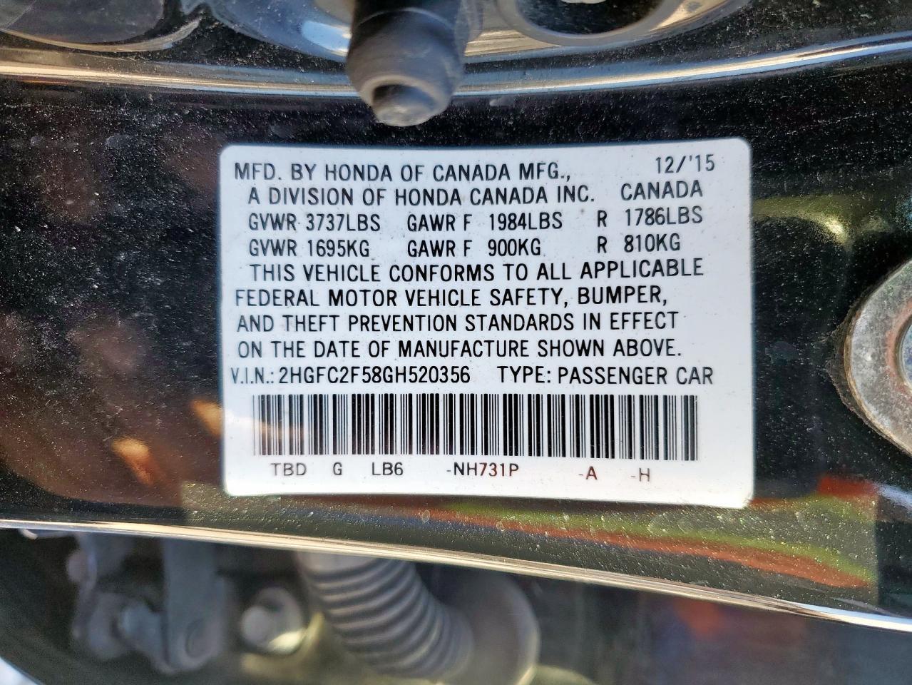 2016 HONDA CIVIC