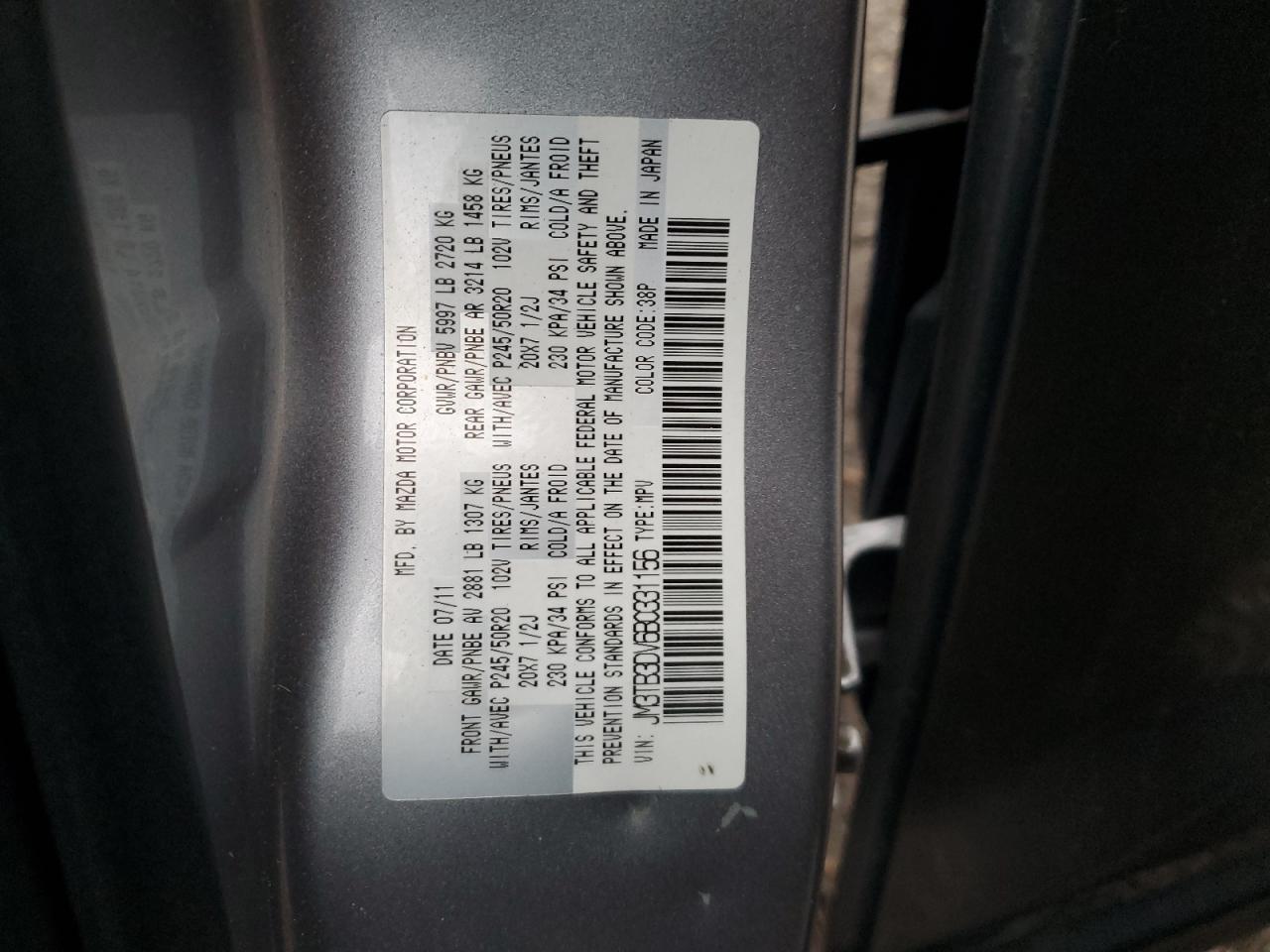 2011 MAZDA CX-9