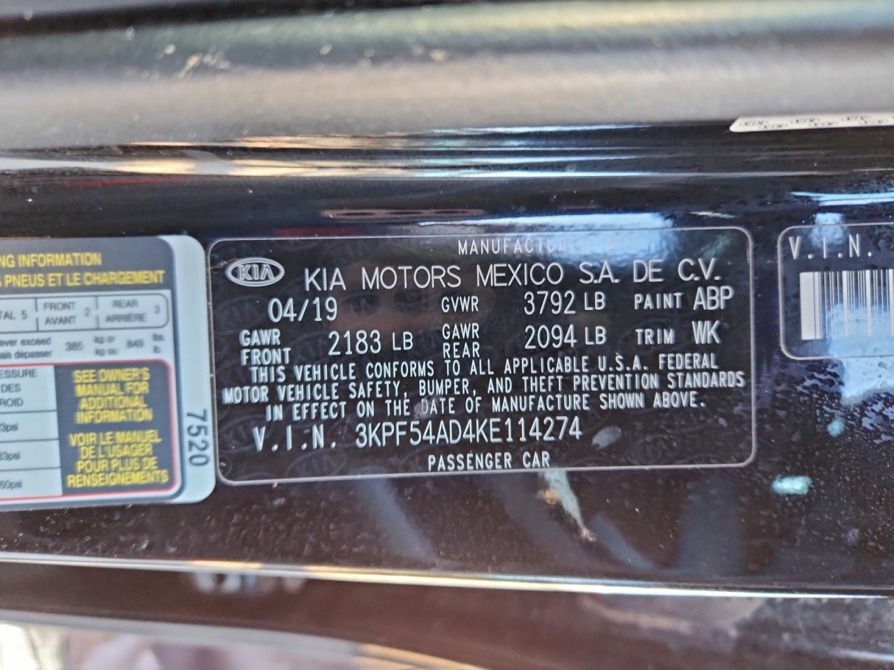 2019 KIA FORTE