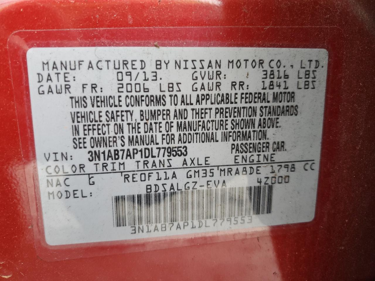 2013 NISSAN SENTRA