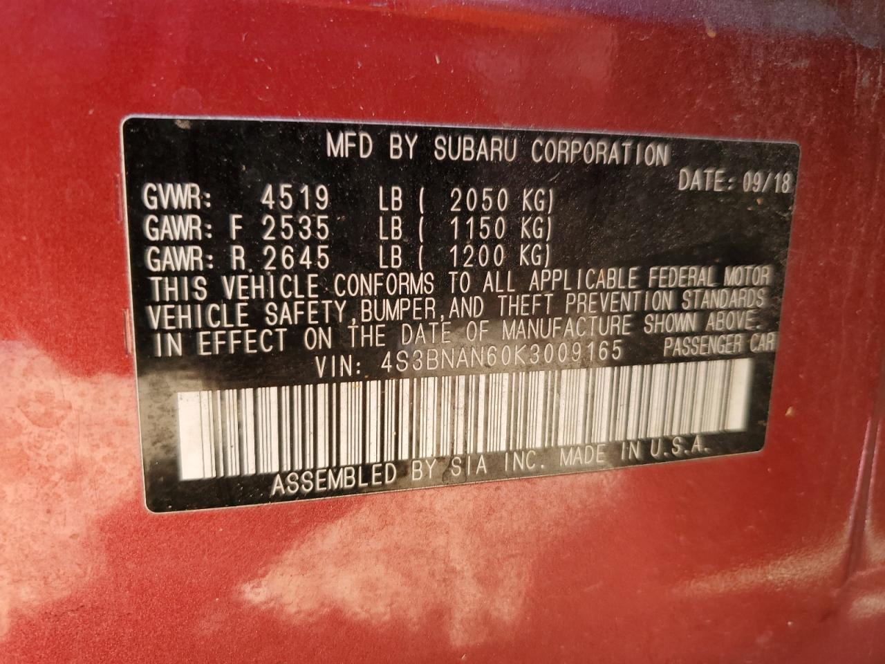 2019 SUBARU Legacy