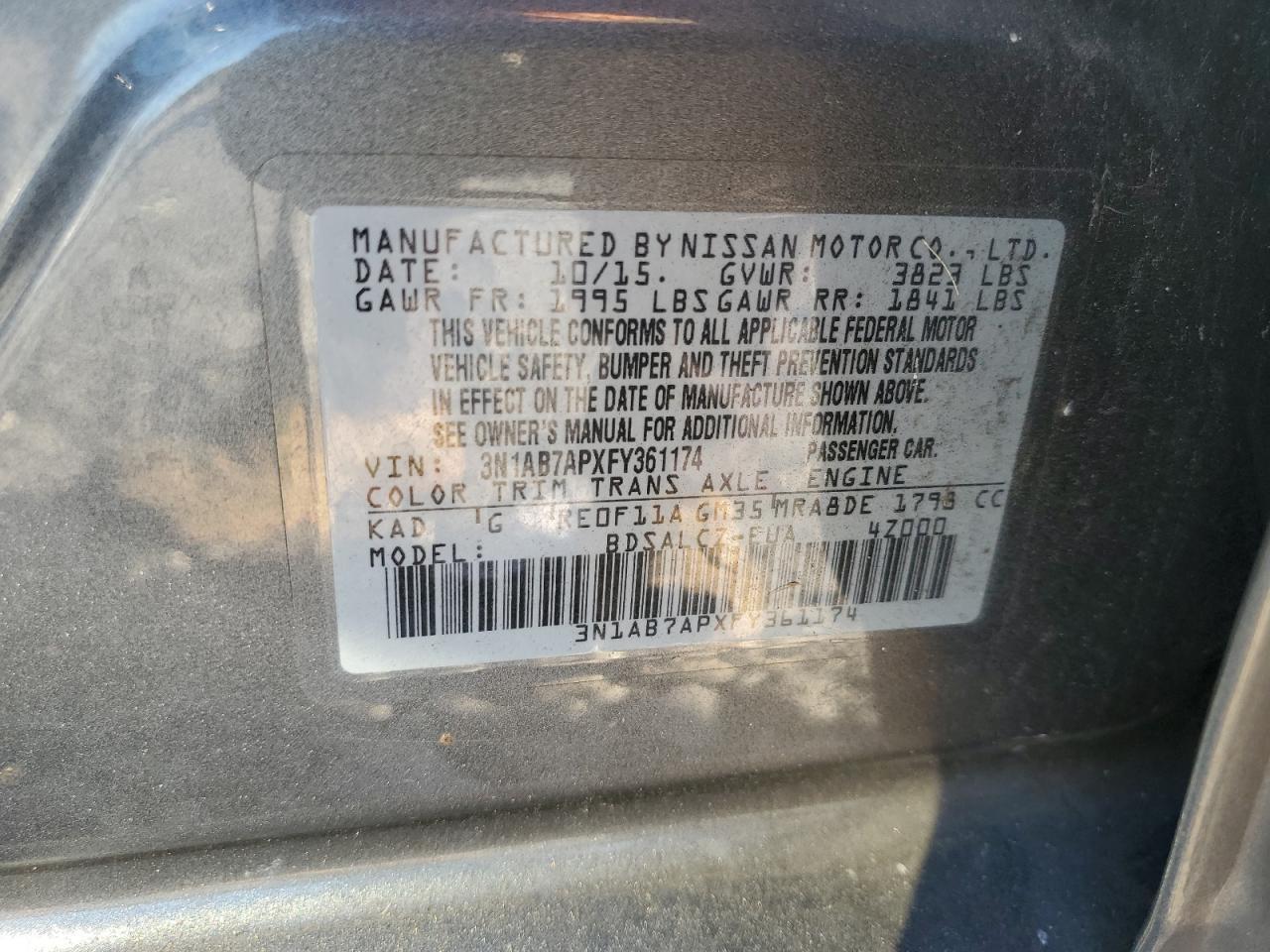 2015 NISSAN SENTRA