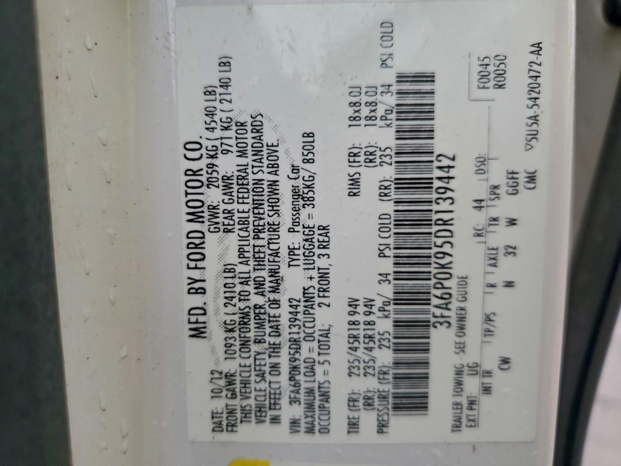 2013 FORD FUSION