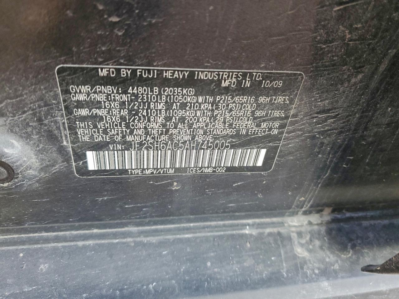 2010 SUBARU FORESTER