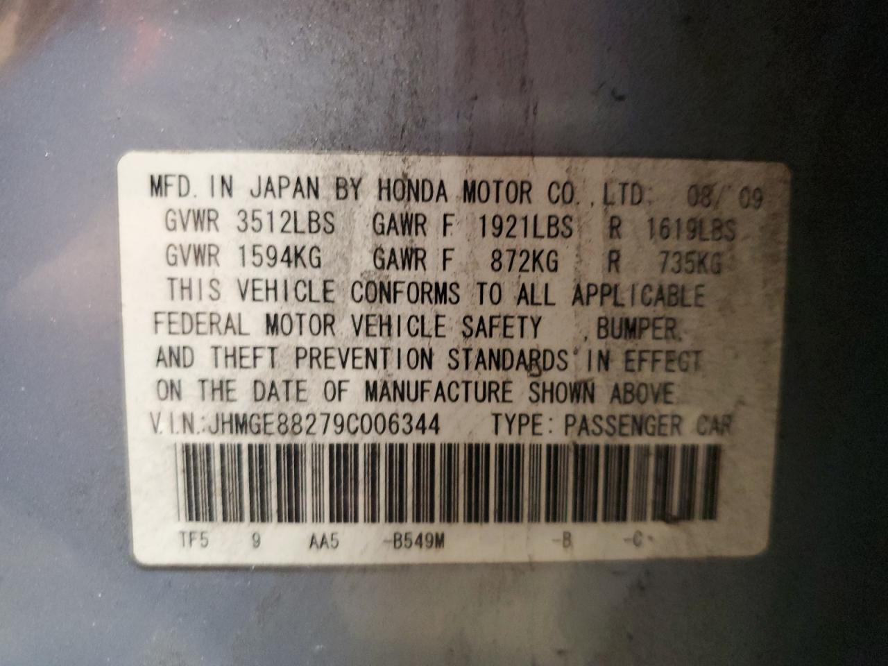 2009 HONDA FIT
