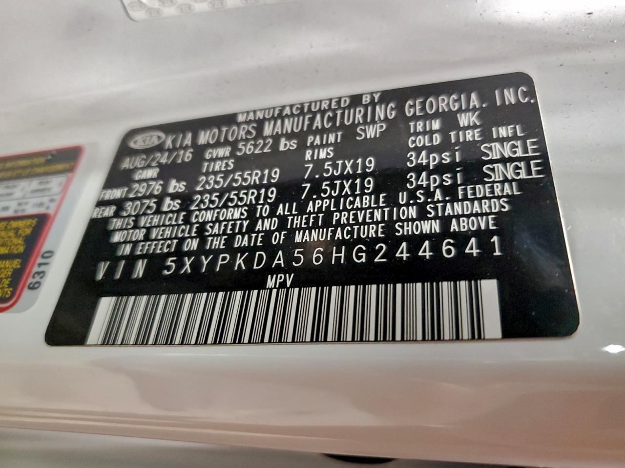 2017 KIA SORENTO