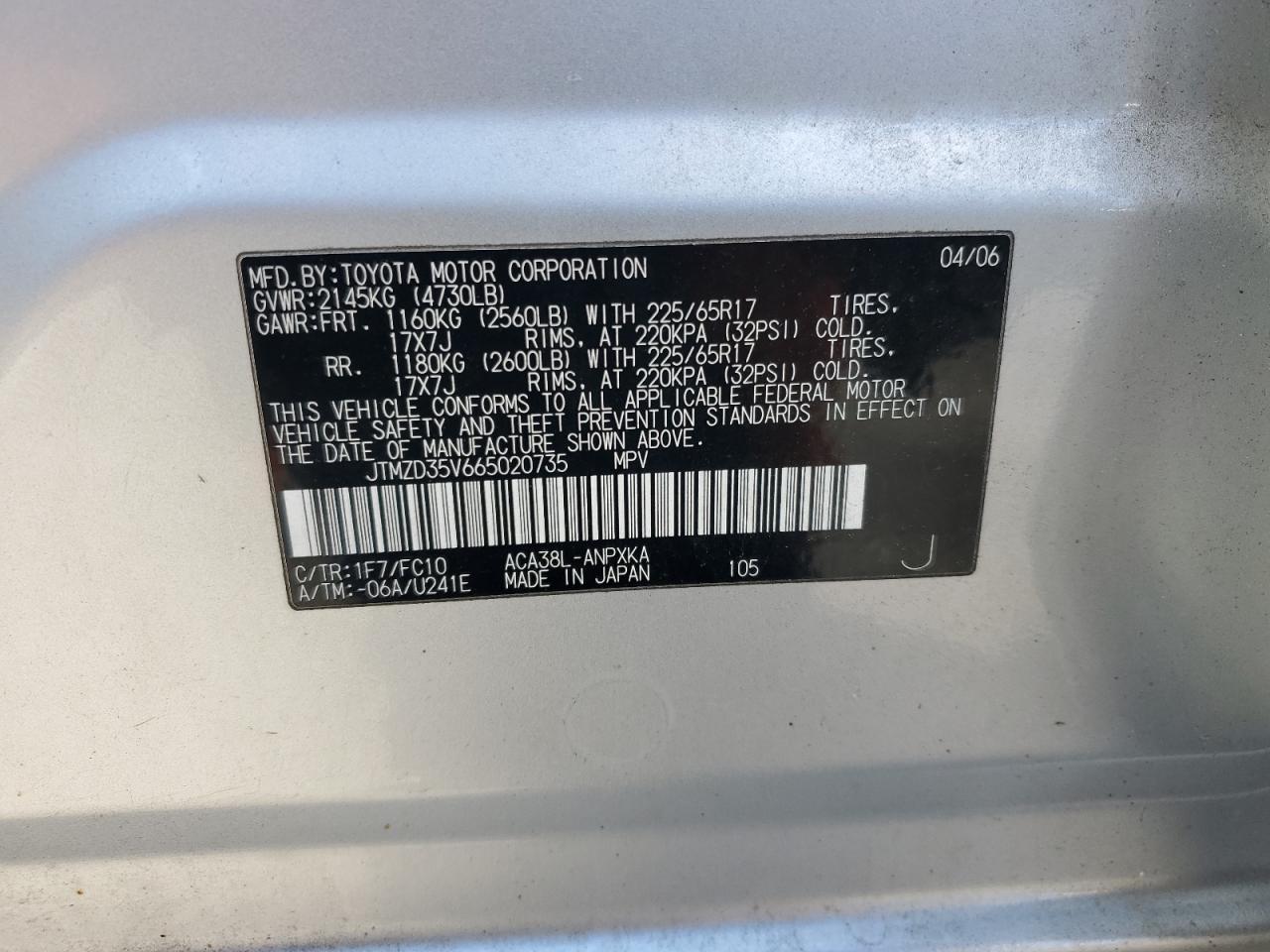 2006 TOYOTA RAV4