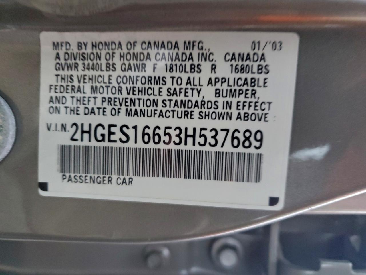 2003 HONDA CIVIC