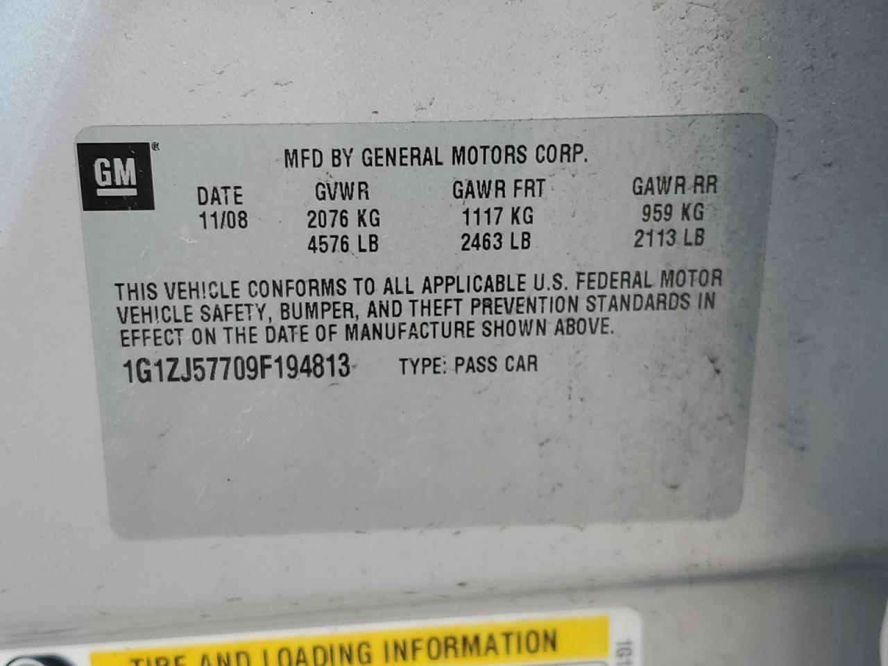2009 CHEVROLET MALIBU