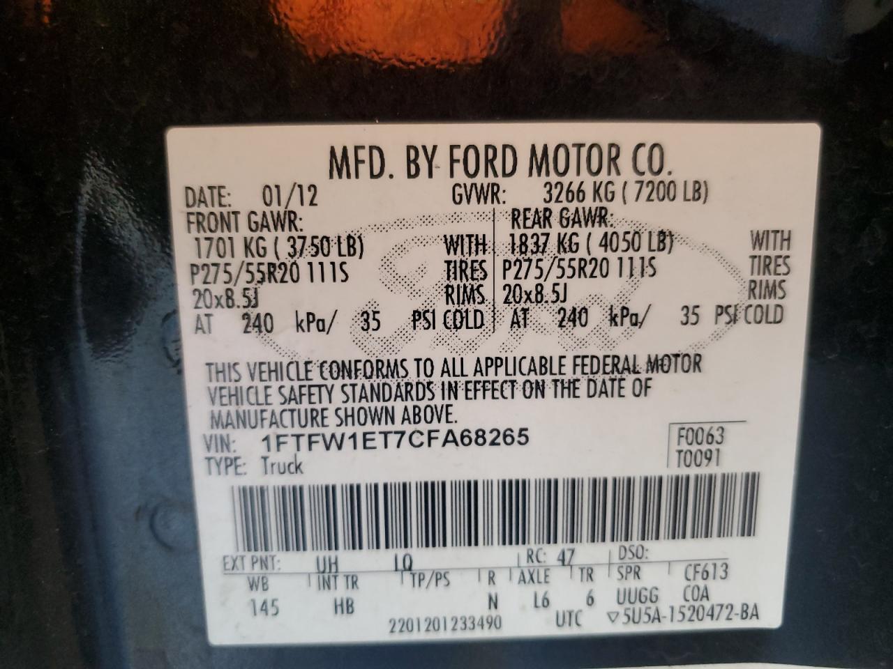 2012 FORD F-150