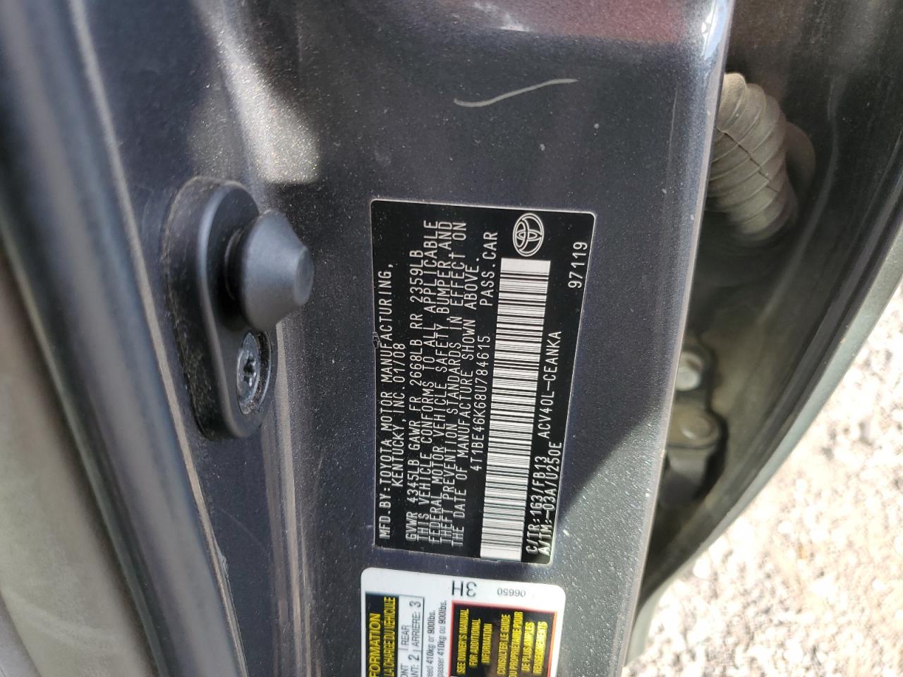 2008 TOYOTA CAMRY