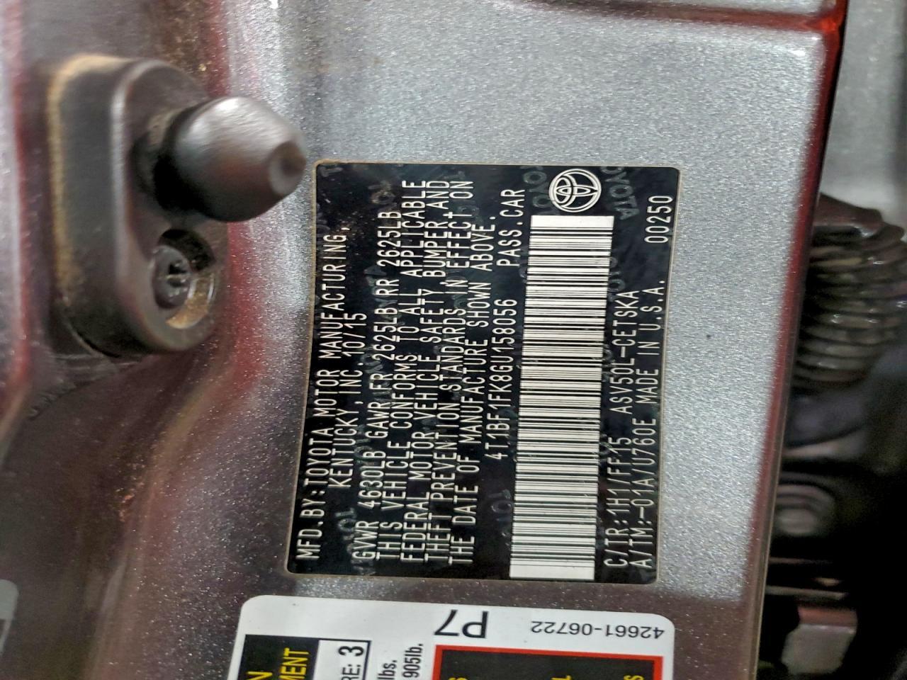 2016 TOYOTA CAMRY