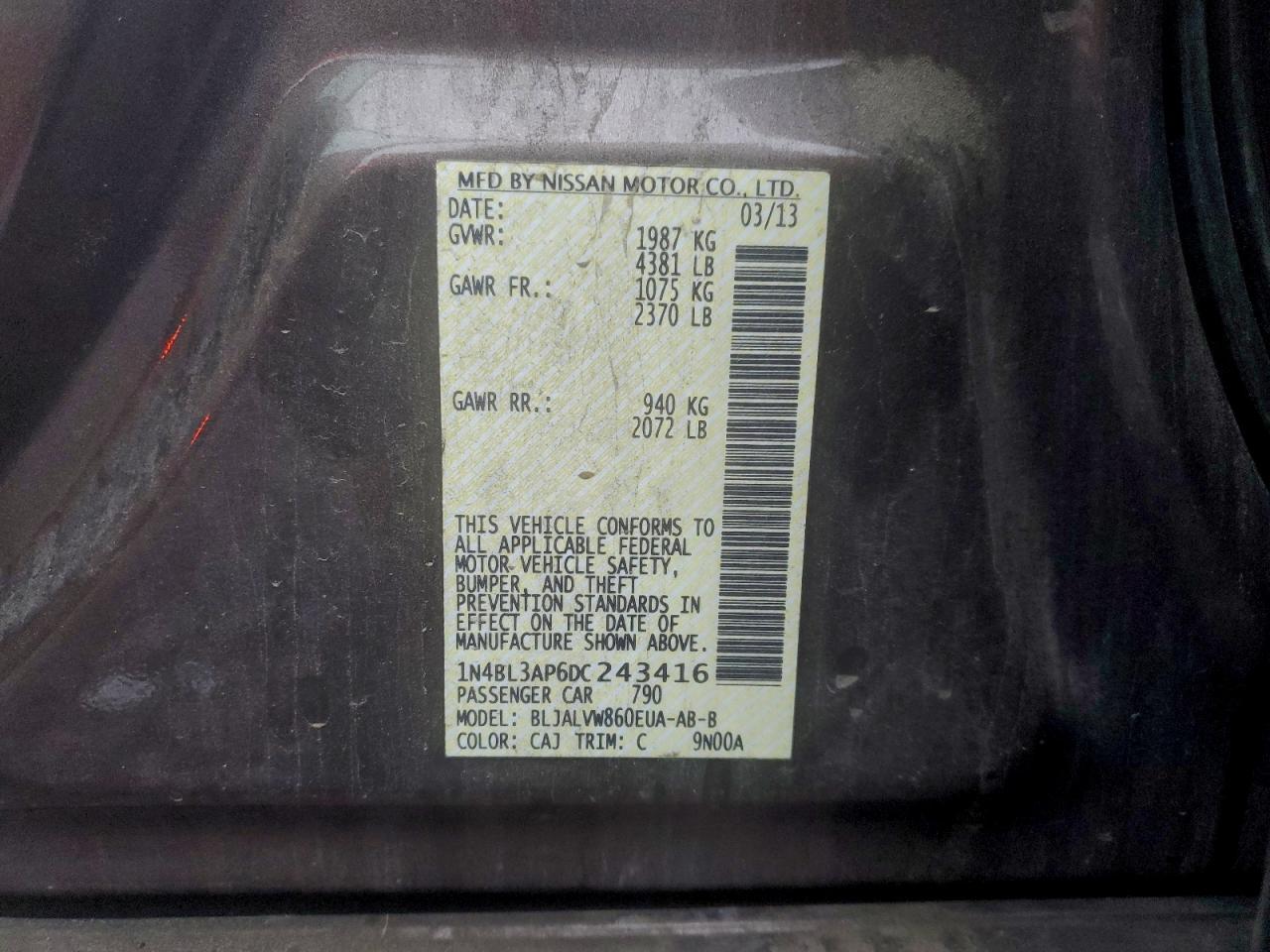 2013 NISSAN ALTIMA