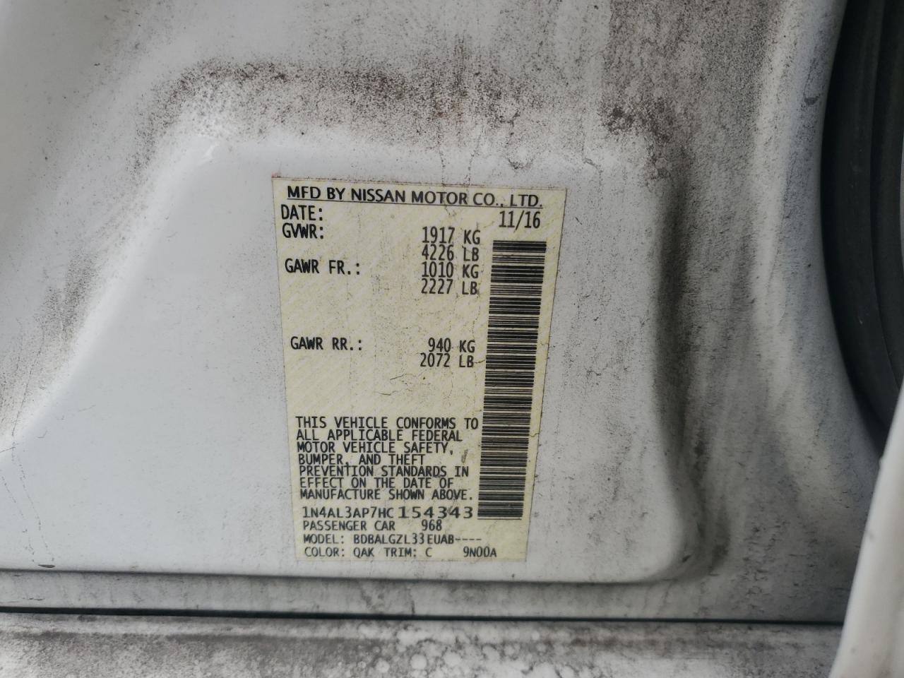 2017 NISSAN ALTIMA