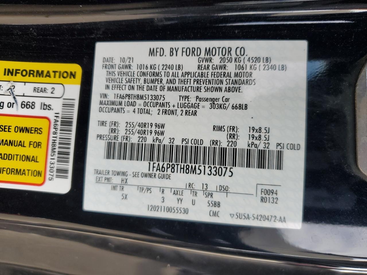 2021 FORD MUSTANG