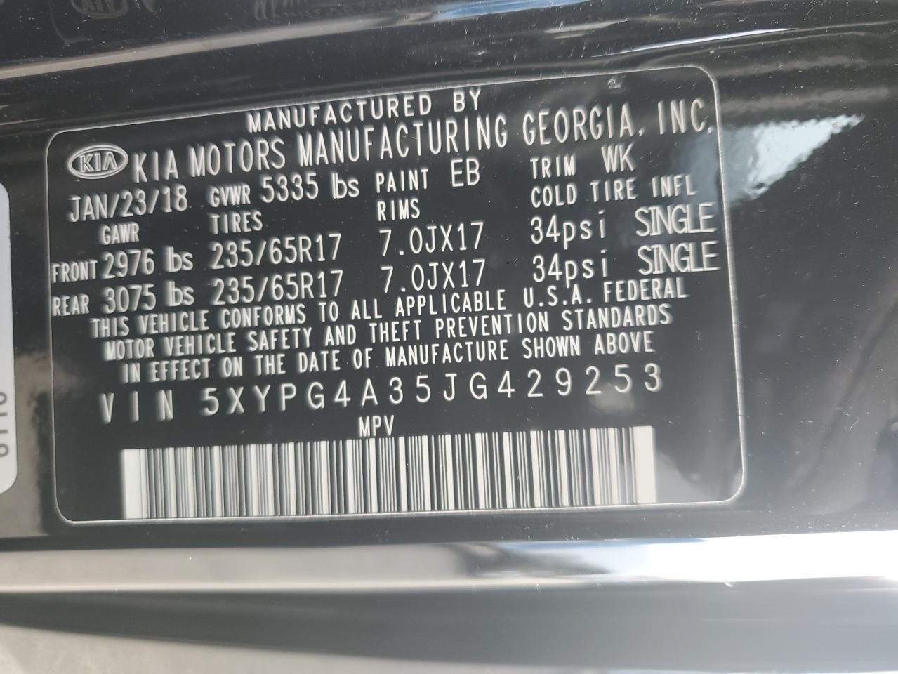 2018 KIA SORENTO