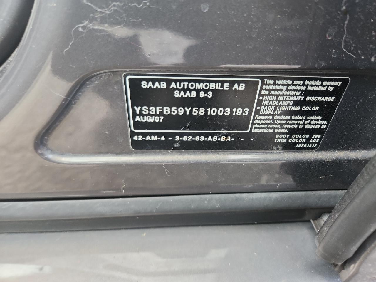 2008 SAAB 9-3