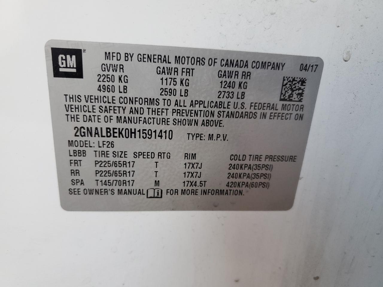 2017 CHEVROLET EQUINOX