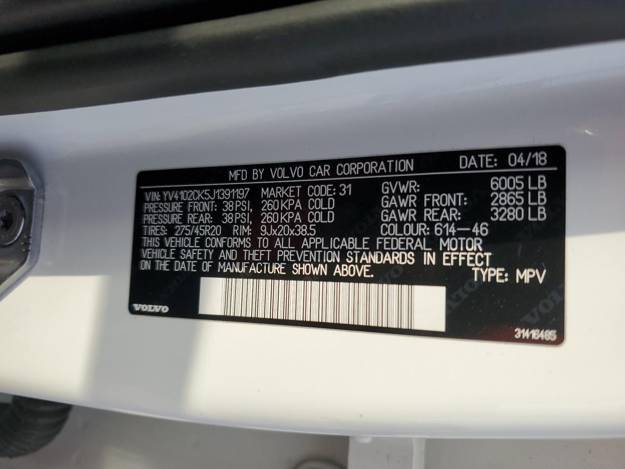 2018 VOLVO XC90