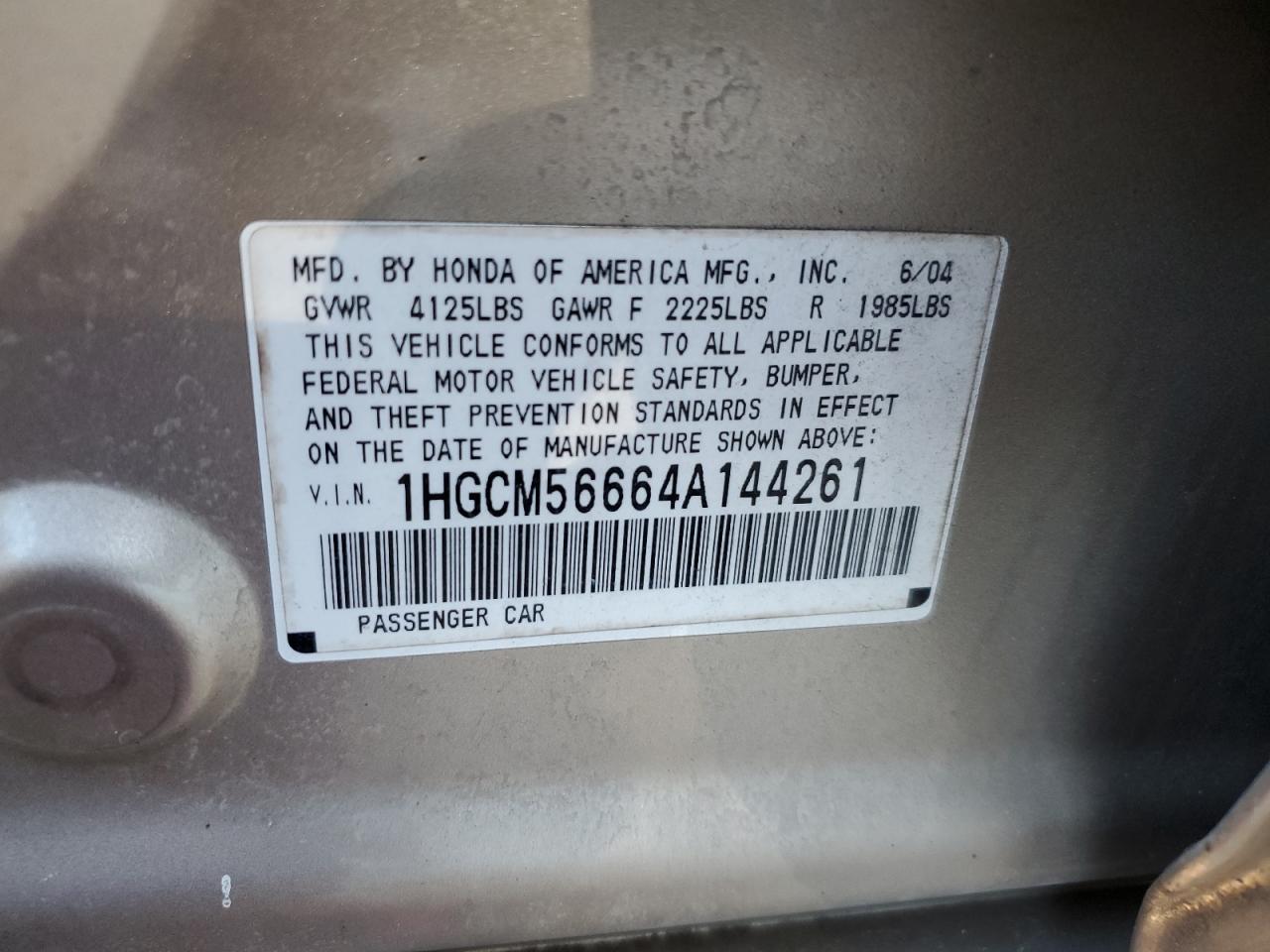 2004 HONDA ACCORD