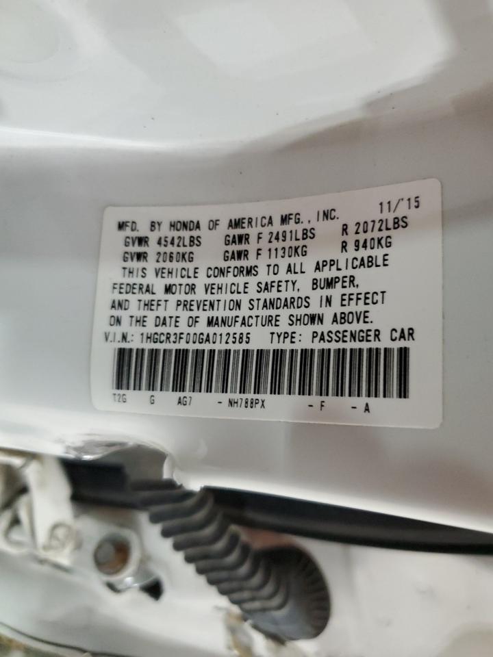 2016 HONDA ACCORD