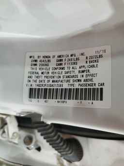 2016 HONDA ACCORD