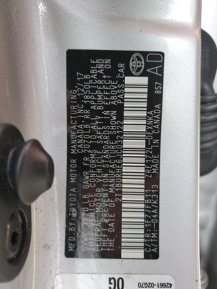 2018 TOYOTA COROLLA