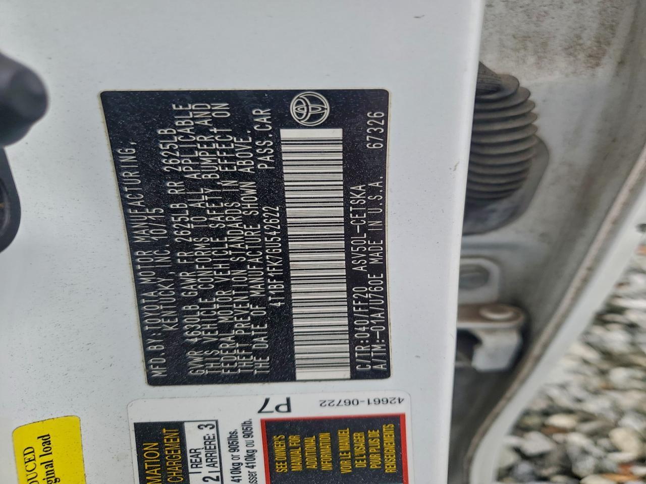 2016 TOYOTA CAMRY