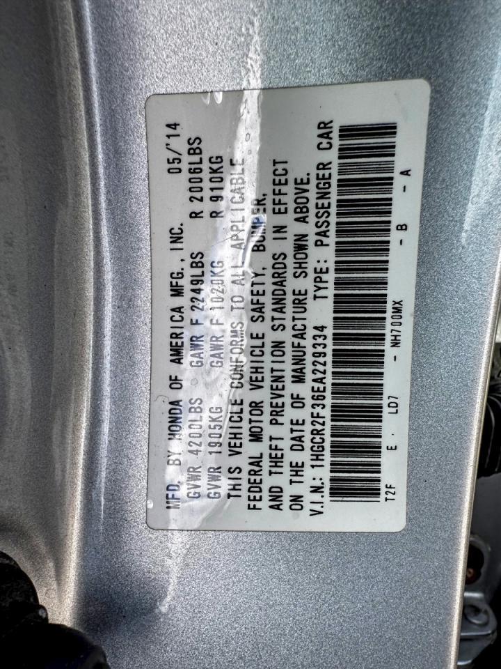 2014 HONDA ACCORD