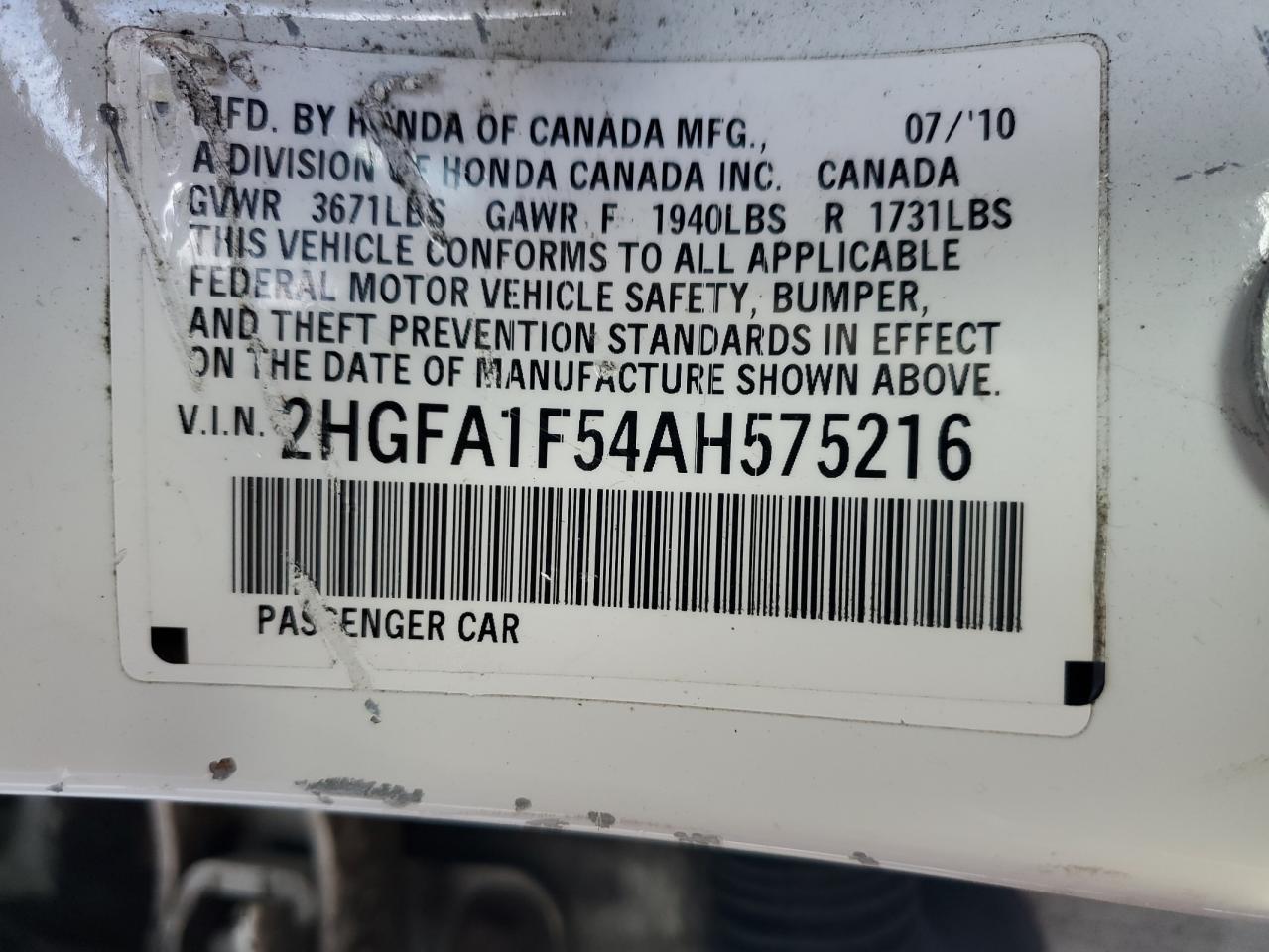 2010 HONDA CIVIC