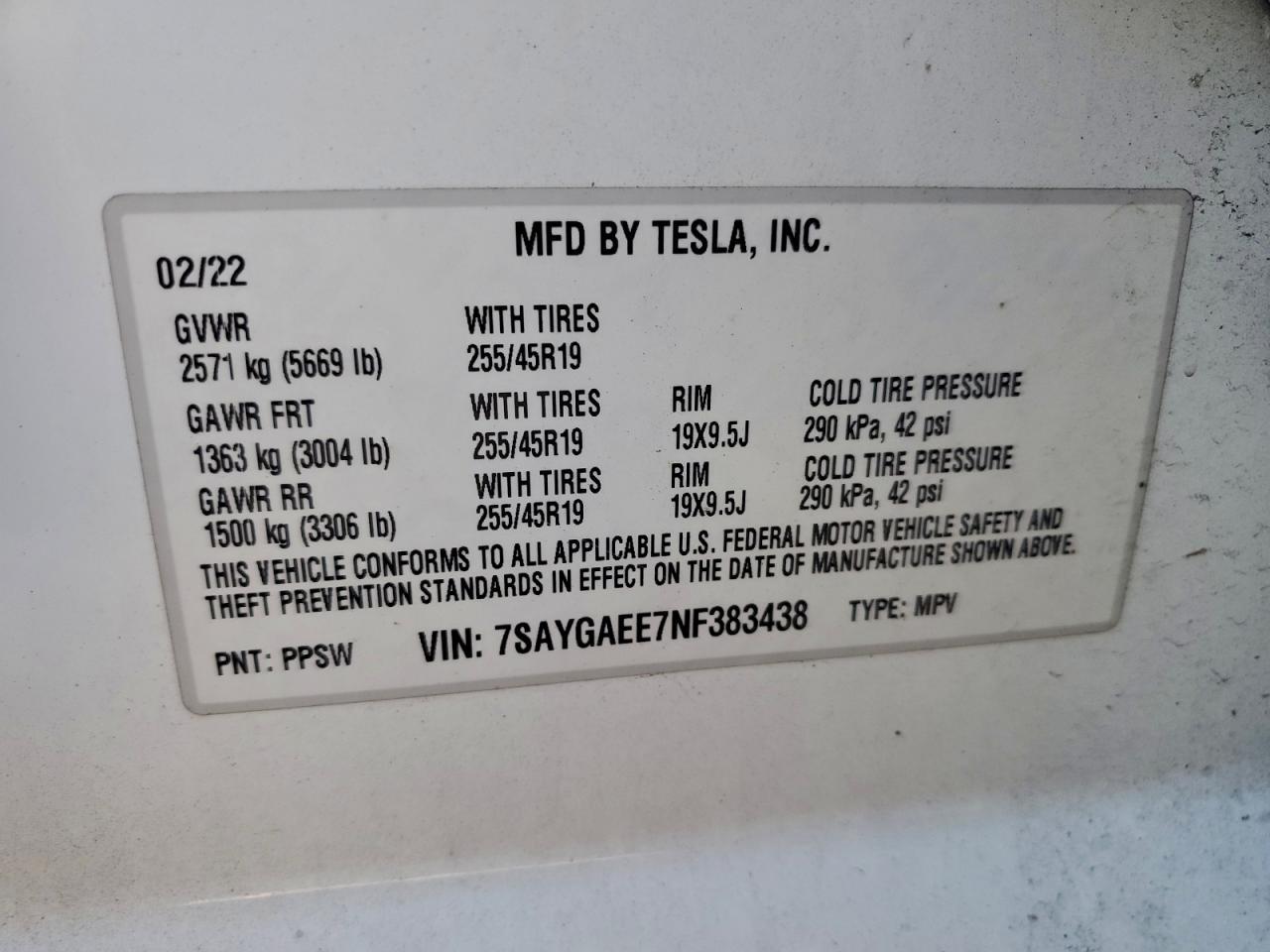 2022 TESLA MODEL Y