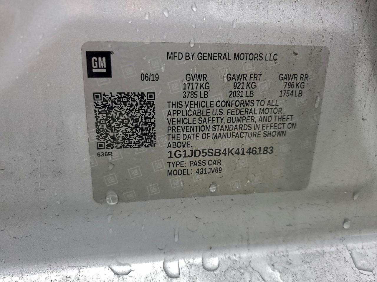 2019 CHEVROLET SONIC