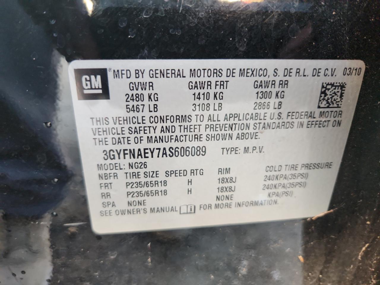 2010 CADILLAC SRX