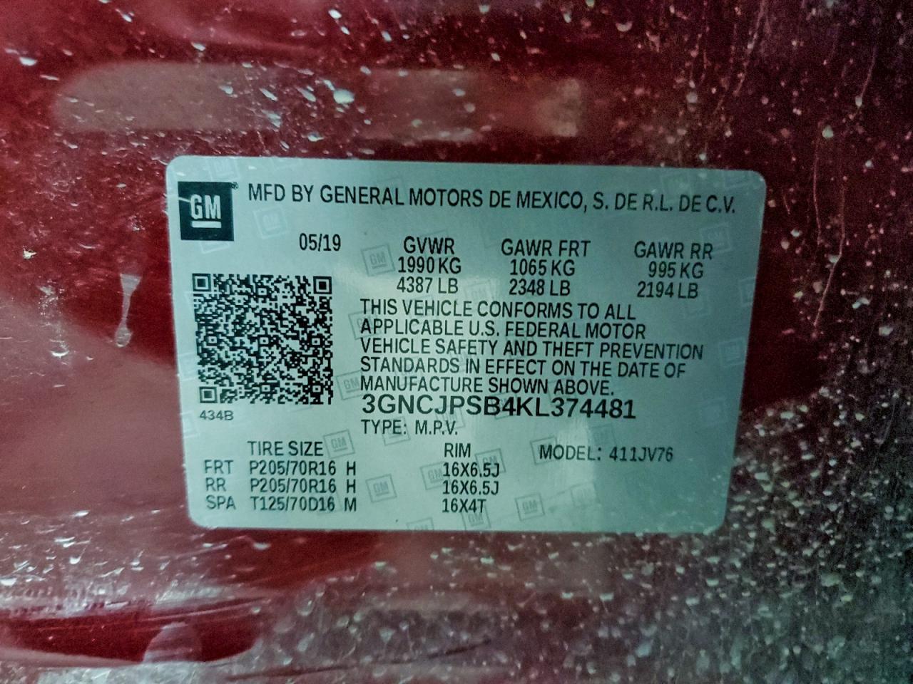 2019 CHEVROLET TRAX