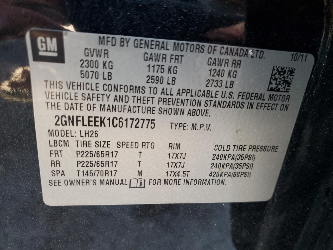 2012 CHEVROLET EQUINOX