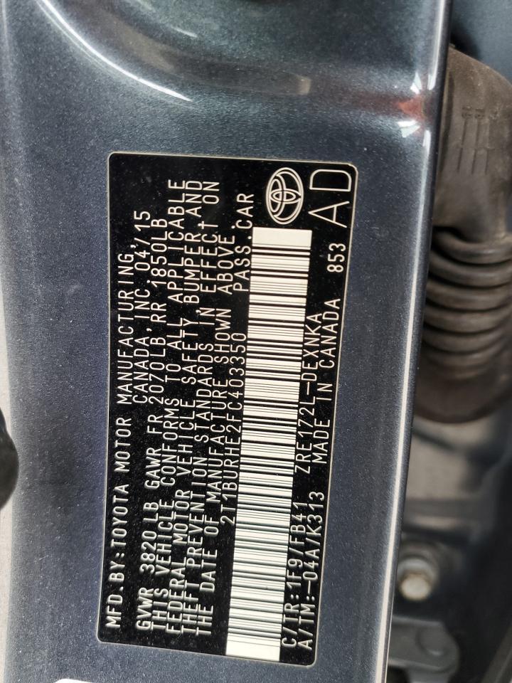 2015 TOYOTA COROLLA