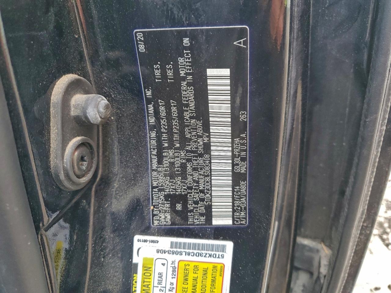 2020 TOYOTA SIENNA